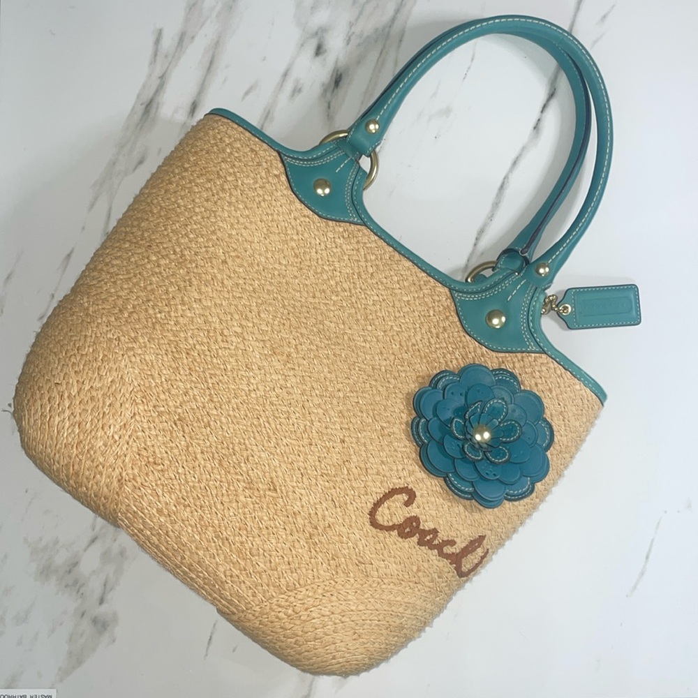Coach Straw Flower Purse